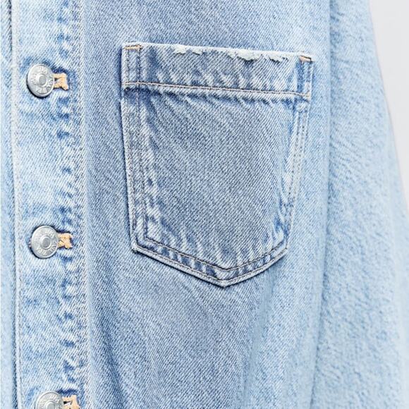 ZARA BLOGGER FAVORITE TRF LONG DENIM JUMPSUIT - Picture 12 of 13